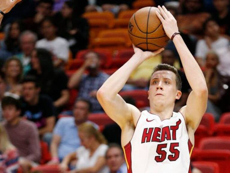 MIAMI, FLORIDA - MARCH 11: Duncan Robinson #55 of the Miami Heat in action against the Charlotte Hornets during the second half at American Airlines Arena on March 11, 2020 in Miami, Florida. NOTE TO USER: User expressly acknowledges and agrees that, by downloading and/or using this photograph, user is consenting to the terms and conditions of the Getty Images License Agreement. (Photo by Michael Reaves/Getty Images)