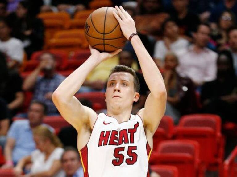 MIAMI, FLORIDA - MARCH 11: Duncan Robinson #55 of the Miami Heat in action against the Charlotte Hornets during the second half at American Airlines Arena on March 11, 2020 in Miami, Florida. NOTE TO USER: User expressly acknowledges and agrees that, by downloading and/or using this photograph, user is consenting to the terms and conditions of the Getty Images License Agreement. (Photo by Michael Reaves/Getty Images)