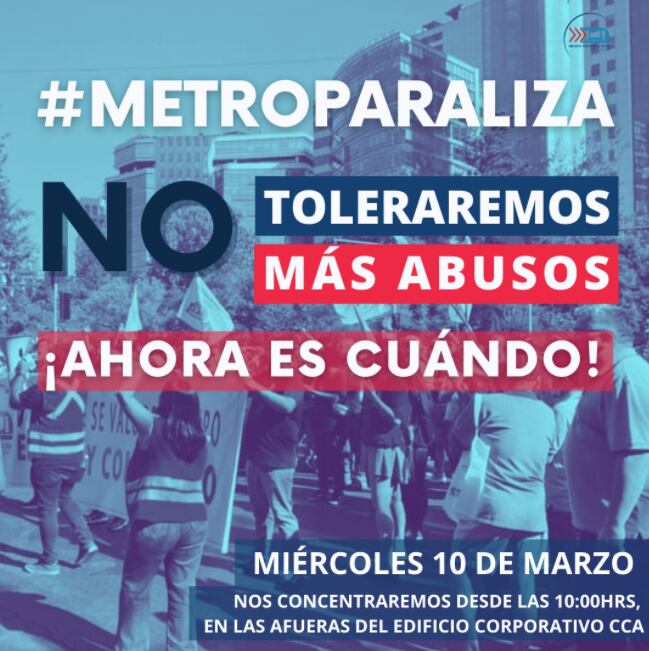 Paralización Sindicato de Metro de Santiago
