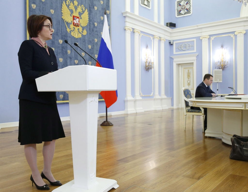 La titular del Banco Central de Rusia Elvira Nabiullina