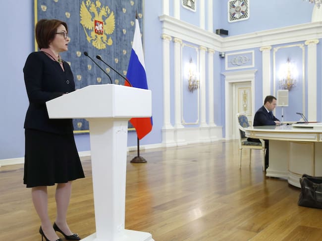 La titular del Banco Central de Rusia Elvira Nabiullina