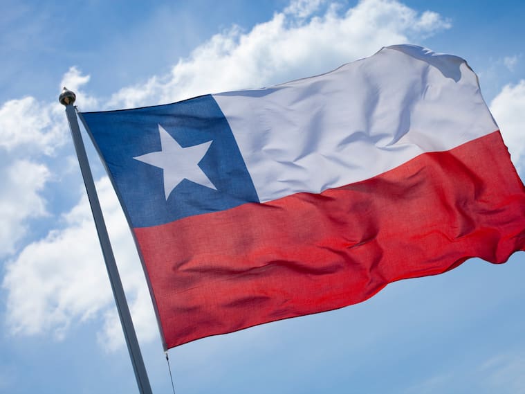 Chilean flag waving in the wind.