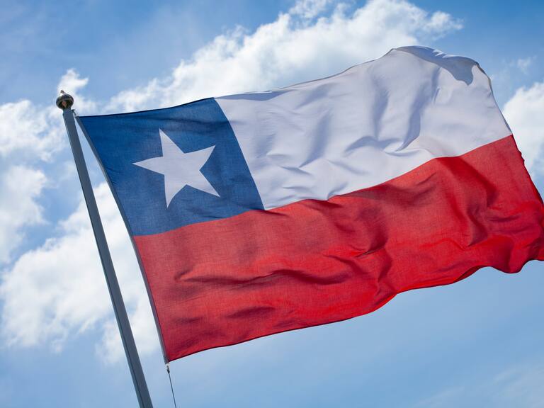 Chilean flag waving in the wind.