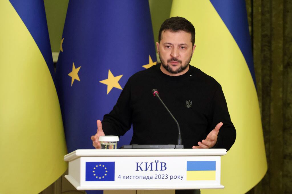 Volodimir Zelenski junto a Ursula Von Der Leyen en Kiev de Ucrania