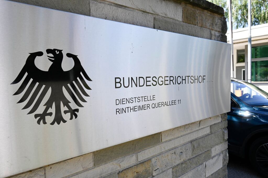 El acceso a la sede de la corte federal de justicia en la ciudad de Karlsruhe en Alemania