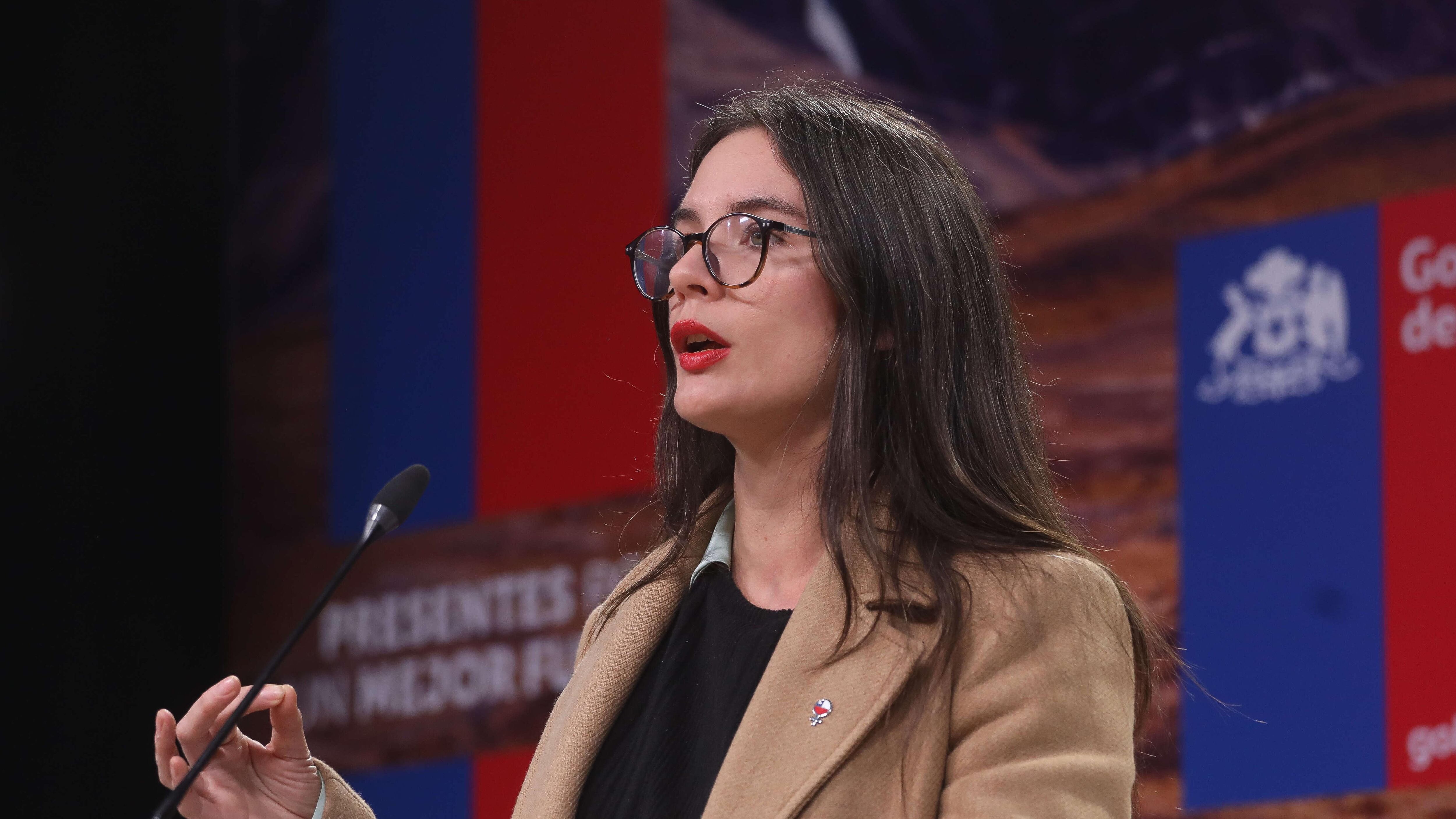 12 de Junio del 2023/SANTIAGOLa Ministra Secretaria General de Gobierno, Camila Vallejo, realiza una vocería en el Palacio de La Moneda, y responde preguntas contingentes del país.
FOTO: SEBASTIAN BELTRAN GAETE/AGENCIAUNO