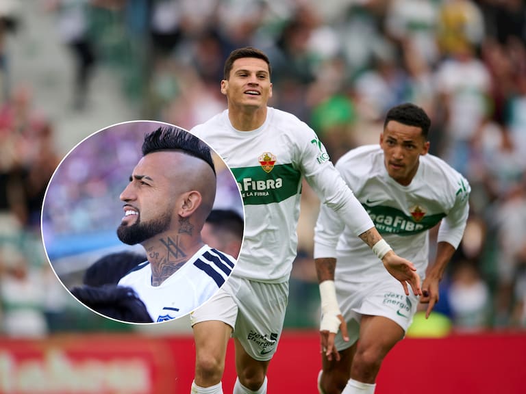 La reacción de Arturo Vidal tras el primer gol de Lucas Cepeda en España