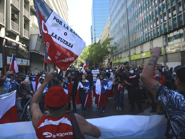 Marcha contra la migración en santiago