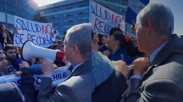 Presidente Kast responde con megáfono a protestas de salud en Temuco: “No habrá recortes que afecten la vida de un niño”