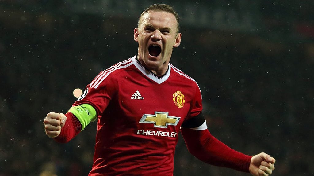 MANCHESTER, UNITED KINGDOM - NOVEMBER 03: Wayne Rooney of Manchester United celebrates after scoring a goal to make it 1-0 during the UEFA Champions League match between Manchester United FC and PFC CSKA Moskva on November 3, 2015 in Manchester, United Kingdom. (Photo by Matthew Ashton - AMA/Getty Images)