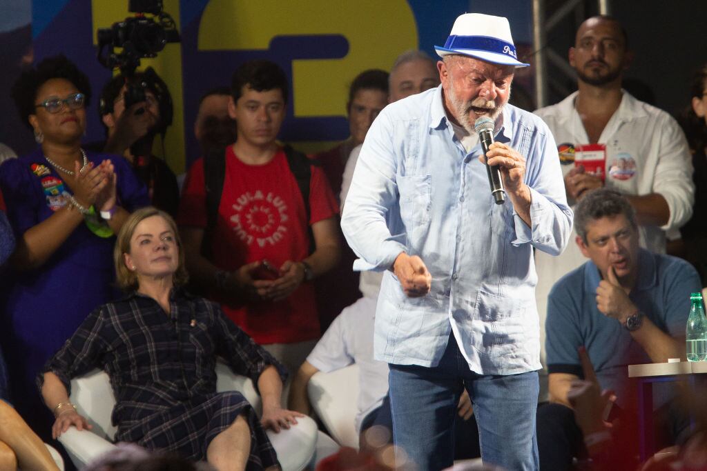 El candidato opositor Luiz Inácio Lula Da Silva en un acto en Río de Janeiro