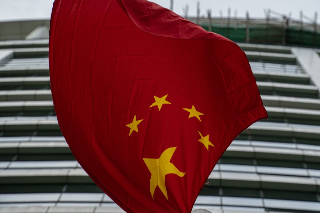 La bandera de China en Hong Kong