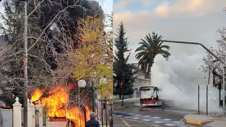Incendio afectó a bus eléctrico en Providencia: ocho compañías de Bomberos trabajaron en el lugar