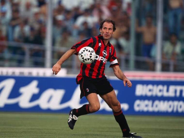 Italian Franco Baresi playing for AC Milan. (Photo by Christian Liewig/TempSport/Corbis via Getty Images)