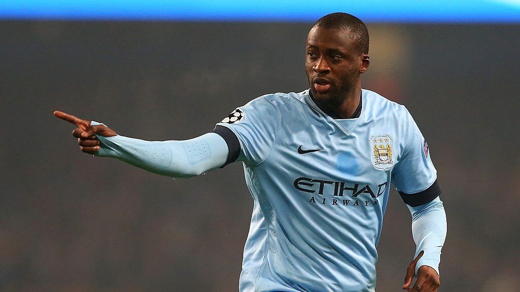 MANCHESTER, ENGLAND - NOVEMBER 05: Yaya Toure of Manchester City celebrates scoring his team's first goal during the UEFA Champions League Group E match between Manchester City and CSKA Moscow on November 5, 2014 in Manchester, United Kingdom. (Photo by Alex Livesey/Getty Images)