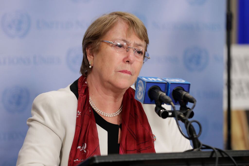 Michelle Bachelet en la sede de ONU en Nueva York