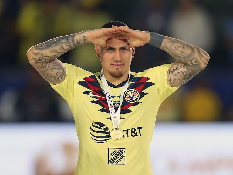 CARSON, CA - JULY 14: Nicolas Castillo #15 of Club America looks after wining the match between Club America and Tigres UANL as part of the Campeon de Campeones Cup at Dignity Health Sports Park on July 14, 2019 in Carson, California. (Photo by Omar Vega/Getty Images)