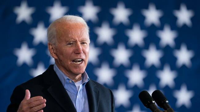 CLEVELAND, OH - NOVEMBER 02: Democratic presidential nominee Joe Biden speaks at a get-out-the-vote drive-in rally at Cleveland Burke Lakefront Airport on November 02, 2020 in Cleveland, Ohio. One day before the election, Biden is campaigning in Ohio and Pennsylvania, key battleground states that President Donald Trump won narrowly in 2016. (Photo by Drew Angerer/Getty Images)