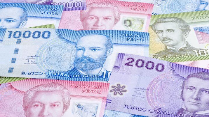 Colorful Chilean money in large denominations.