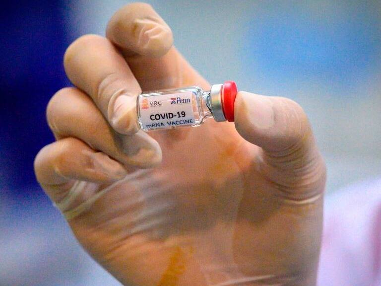 This picture taken on May 23, 2020 shows a laboratory technician holding a dose of a COVID-19 novel coronavirus vaccine candidate ready for trial on monkeys at the National Primate Research Center of Thailand at Chulalongkorn University in Saraburi. - After conclusive results on mice, Thai scientists from the centre have begun testing a COVID-19 novel coronavirus vaccine candidate on monkeys, the phase before human trials. (Photo by Mladen ANTONOV / AFP) (Photo by MLADEN ANTONOV/AFP via Getty Images)