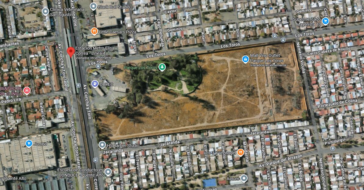 El terreno donde estará el Outlet Parque Los Toros en la comuna de Puente Alto.