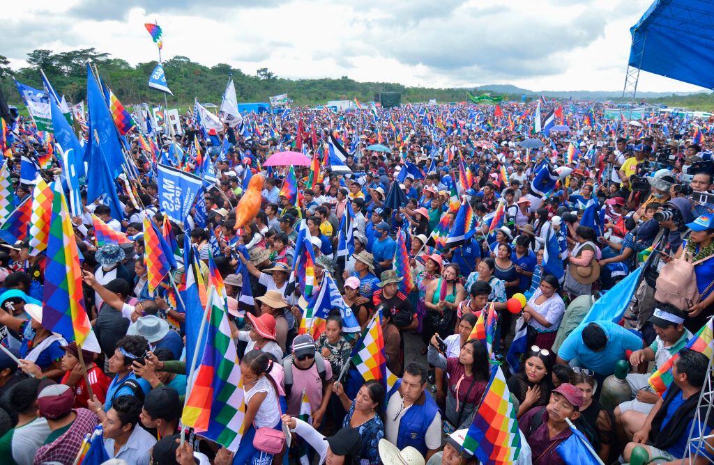 Recibimiento a Evo Morales en Chimoré