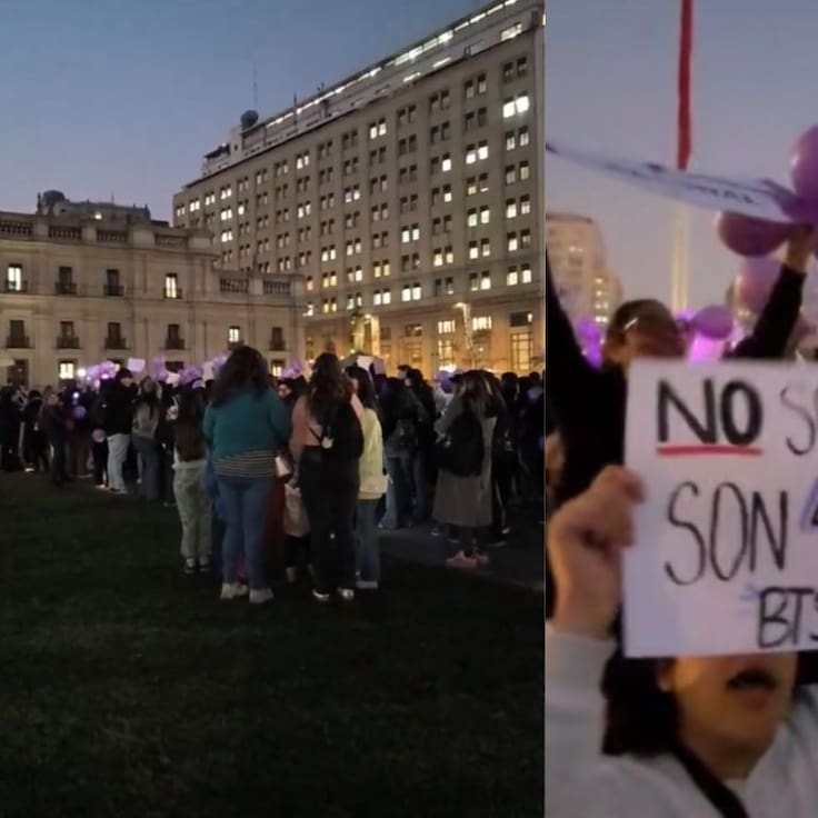 “El que no salta es Duco”: “ARMY”, fans de BTS, protestan en La Moneda por negativa a usar el Estadio Nacional en Chile