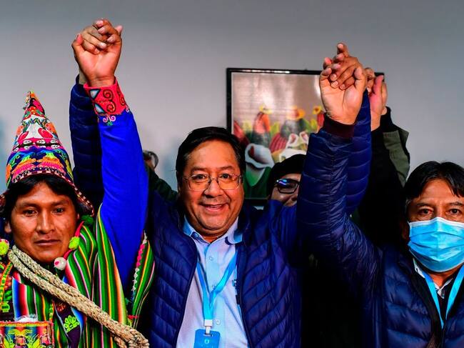 Luis Arce y David Choquehuanca celebran su triunfo