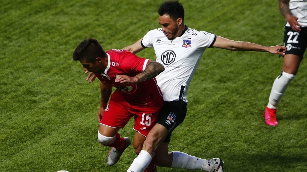 12 DE SEPTIEMBRE DE 2020/LA CALERANicolas Stefanelli (i) y Gabriel Suazo (d), durante el partido valido por el Campeonato Nacional AFP PlanVital 2020, entre Union La Calera y Colo Colo, diputado en el Estadio Nicolas Chahuan Nazar.
FOTO: LEONARDO RUBILAR CHANDIA/AGENCIAUNO