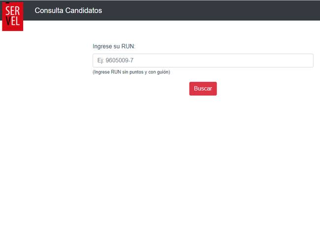 Consulta de candidatos / Servel