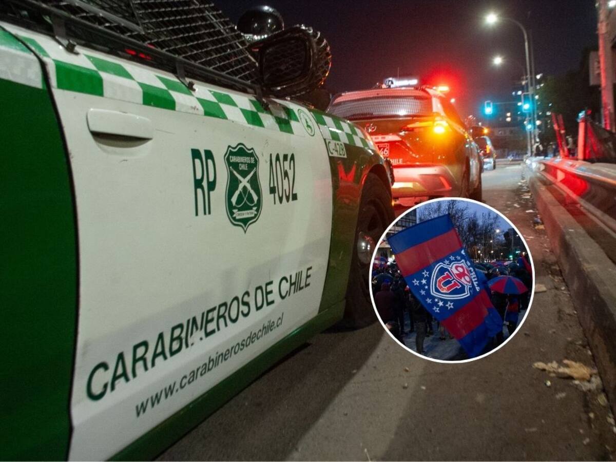 Detienen a cuatro barristas de la U. de Chile en Maipú tras hallar armas y municiones en auto