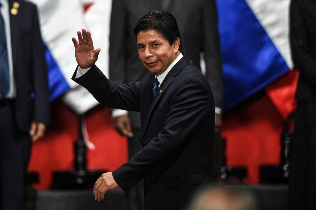 El entonces presidente de Perú, Pedro Castillo, asiste a la asamblea de la OEA