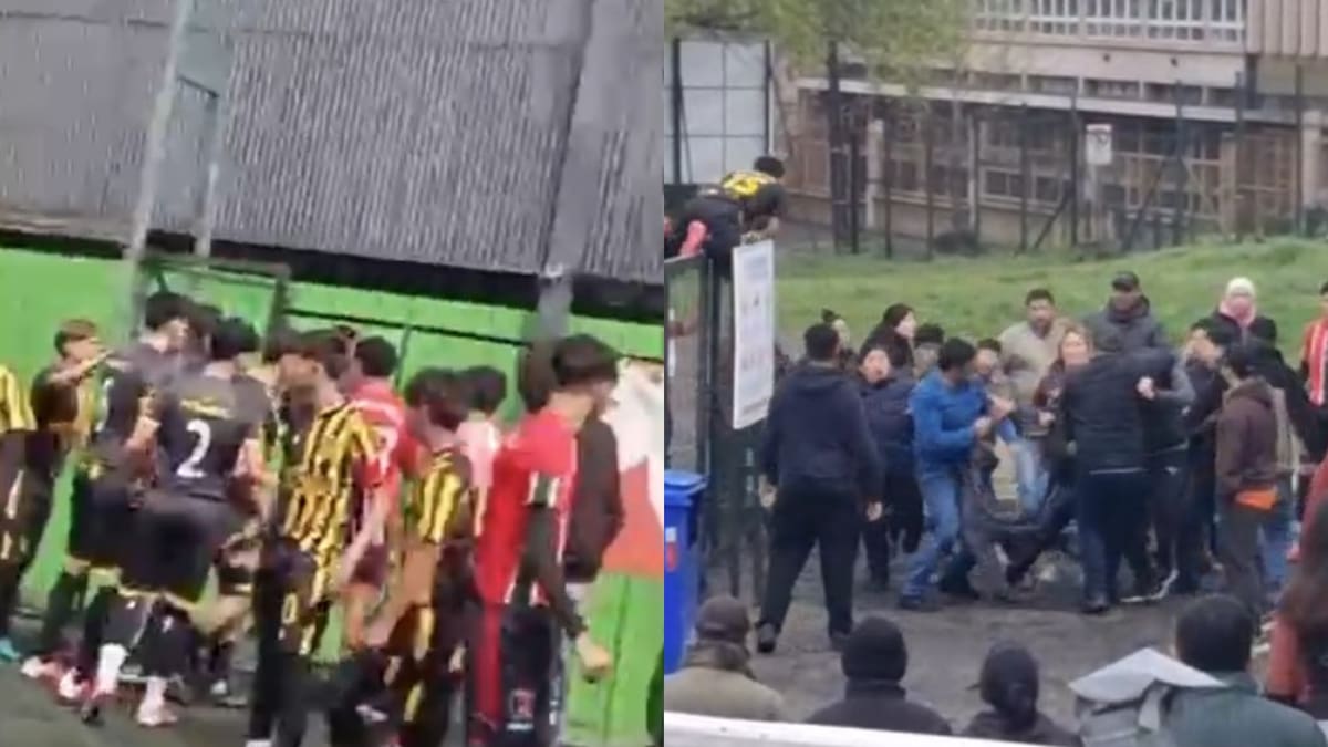 Batalla campal en Temuco: captan violenta pelea entre padres y jugadores durante partido juvenil