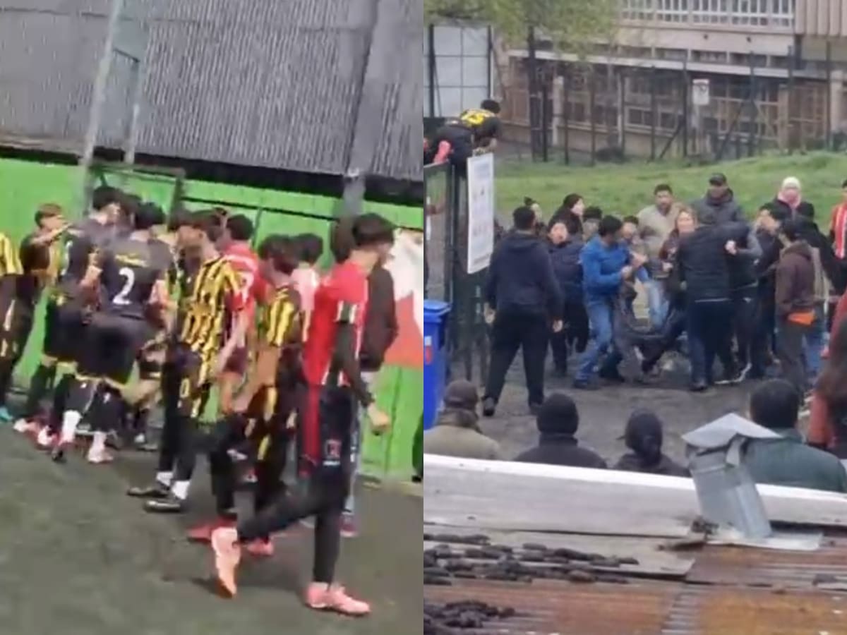 Batalla campal en Temuco: captan violenta pelea entre padres y jugadores durante partido juvenil