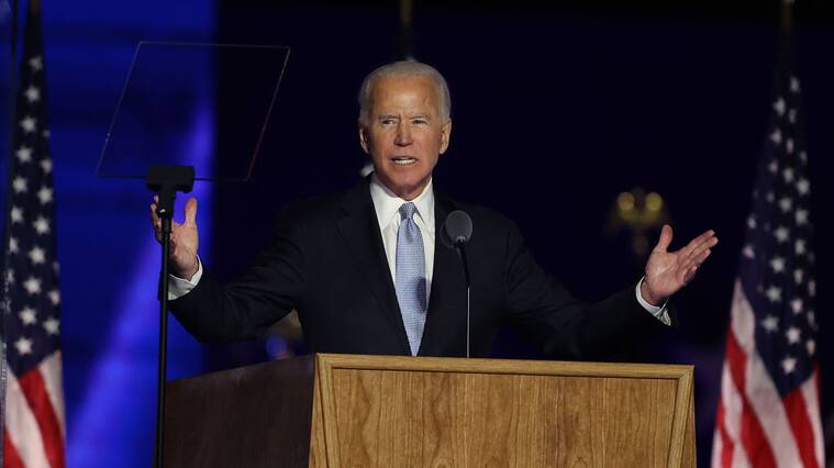 WILMINGTON, DELAWARE - NOVEMBER 07: President-elect Joe Biden addresses the nation at the Chase Center November 07, 2020 in Wilmington, Delaware. After four days of counting the high volume of mail-in ballots in key battleground states due to the coronavirus pandemic, the race was called for Biden after a contentious election battle against incumbent Republican President Donald Trump. (Photo by Tasos Katopodis/Getty Images)