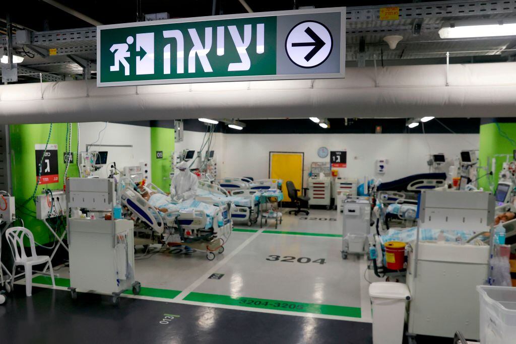 Pacientes del Covid-19 en hospital de Haifa