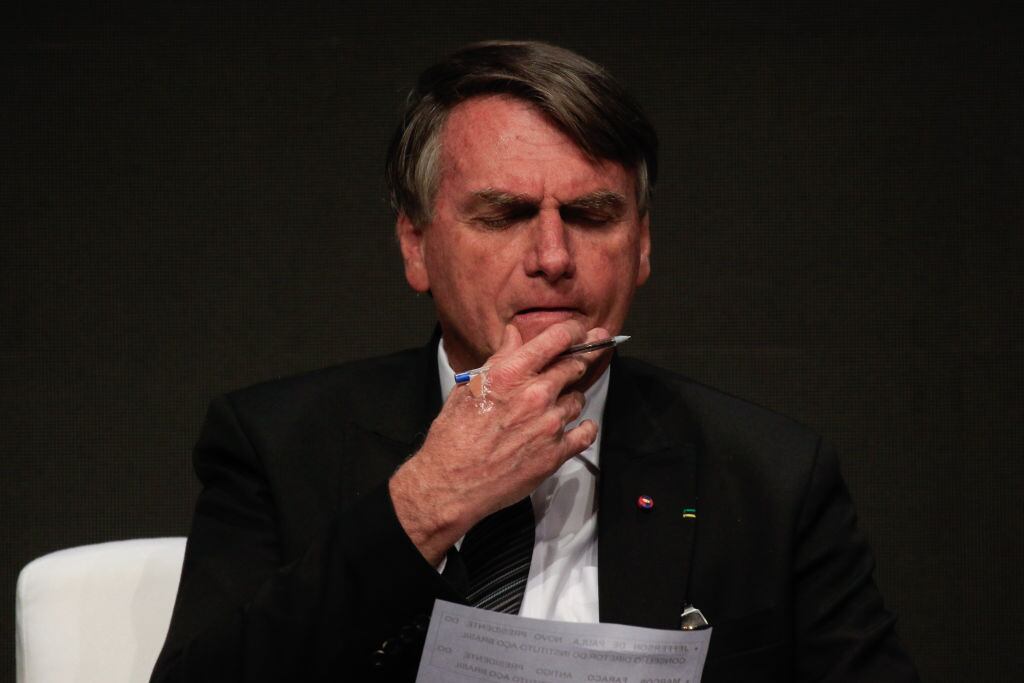 El ultraderechista Jair Bolsonaro en un evento en Sao Paulo