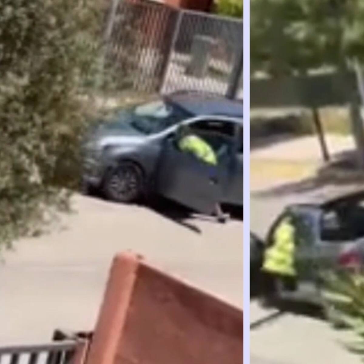 Dramática huida en Buin: delincuente escapa colgando de la puerta de un auto tras violento turbazo