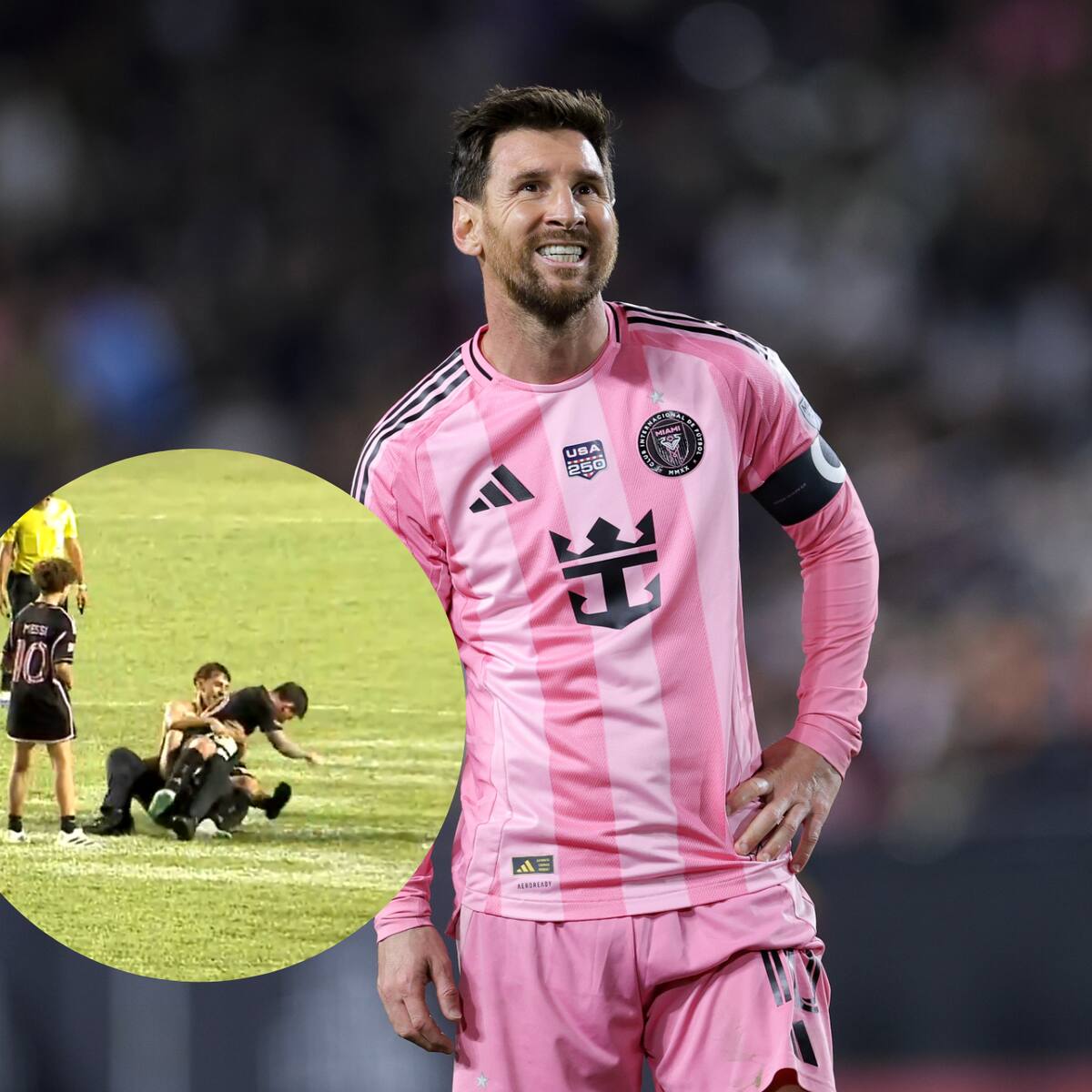 ¿Dónde estaba el guardaespaldas? Hinchas invaden el campo de juego y derriban a Lionel Messi