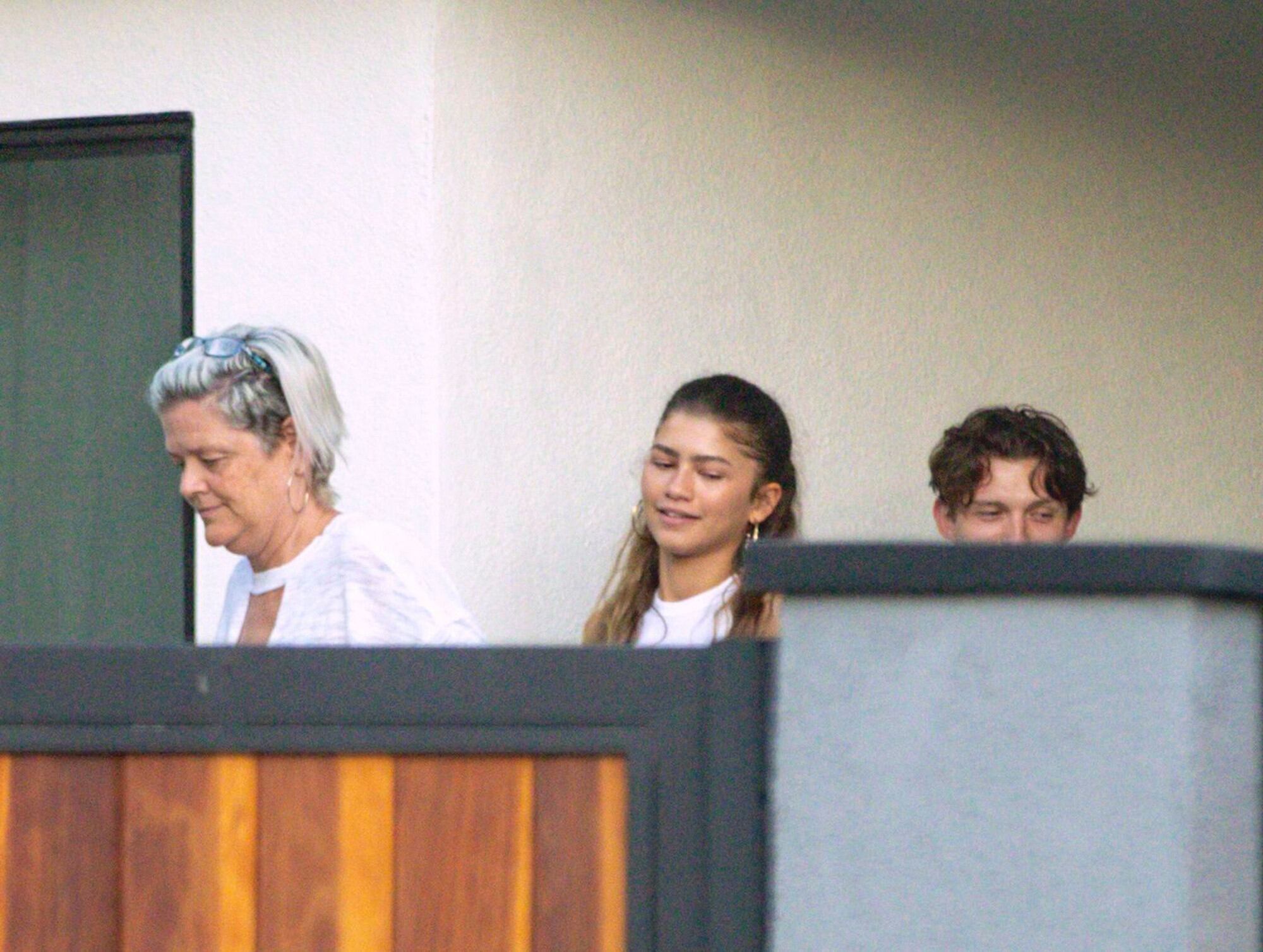 Zendaya y Tom Holland en la casa de la madre de la actriz. Foto: Page Six