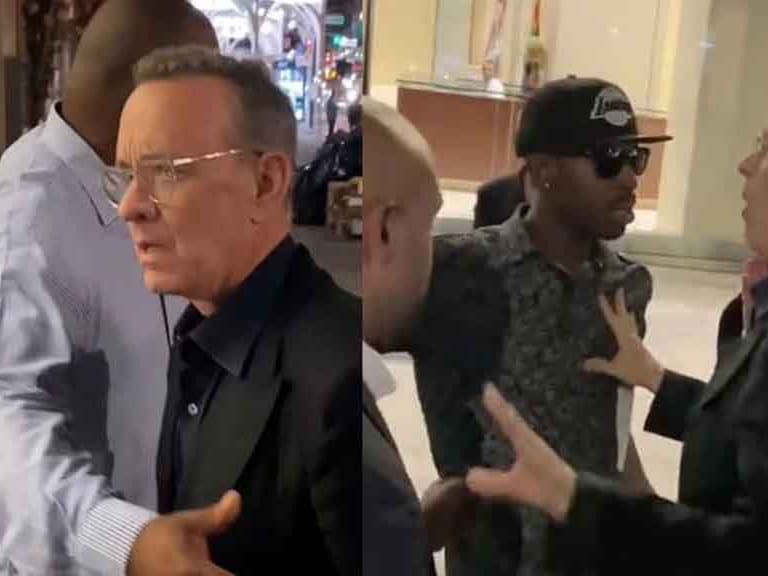 Video captó a Tom Hanks enojado con un fan que se acercó a su esposa