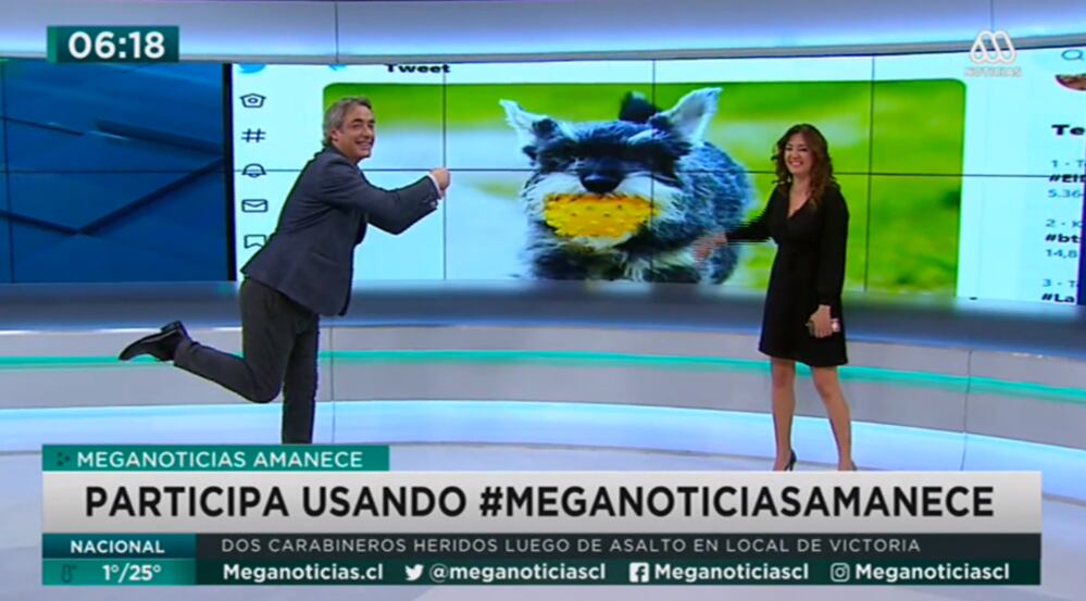 José Luis Repenning y Priscilla Vargas en Meganoticias | Captura Mega