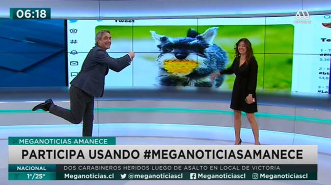 José Luis Repenning y Priscilla Vargas en Meganoticias | Captura Mega