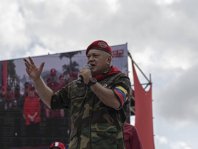 CARACAS, VENEZUELA - FEBRUARY 4: Venezuelan Minister of Interior, Justice, and Peace Diosdado Cabello gives a speech during a rally to commemorate the 33rd anniversary of Hugo Chavez's failed military coup, also known as the Day of National Dignity in Venezuela or 4-F, in Caracas on February 4, 2025. (Photo by Marcelo Perez Del Carpio/Anadolu via Getty Images)
