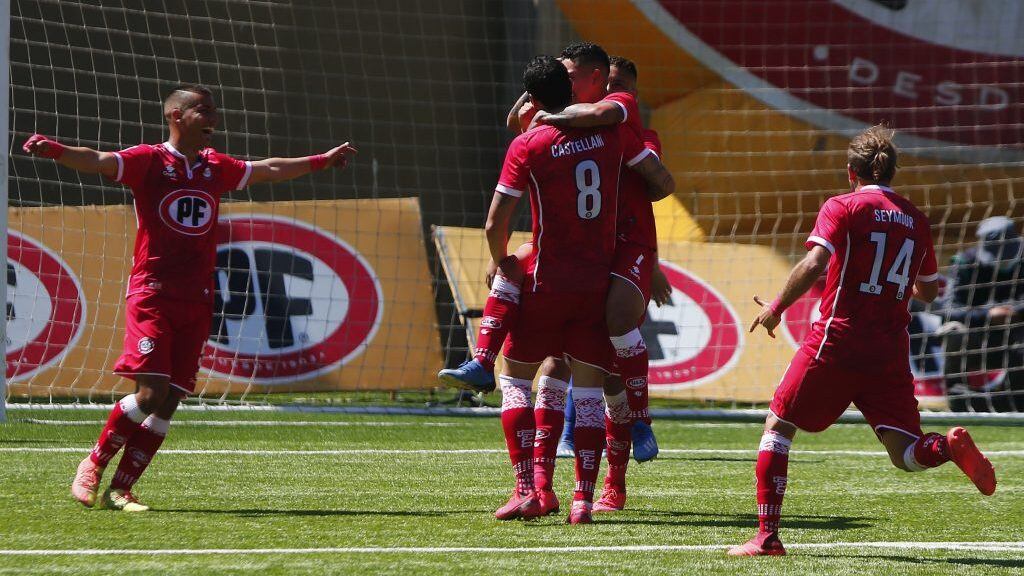 20 DE OCTUBRE DE 2020/VALPARAISOJeisson Vargas en festejo de su gol y el 2-0, durante el partido valido por la fecha 16 del Campeonato Nacional AFP PlanVital 2020, entre Union La Calera y Huachipato, disputado en el Estadio Nicolas Chahuan Nazar.
FOTO: LEONARDO RUBILAR CHANDIA/AGENCIAUNO
