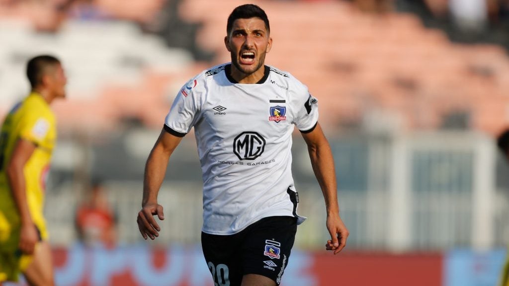 29 de Febrero del 2020/SANTIAGONicols Blandi celebra el segundo gol para Colo Colo ,durante el partido valido por la sexta fecha del campeonato AFP Plan Vital entre Colo Colo vs Universidad de Concepcin, disputado en el Estadio Monumental.
FOTO:JAVIER VERGARA/AGENCIAUNO