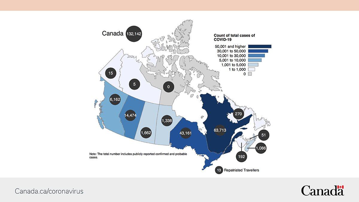 Cifras de la pandemia en Canadá