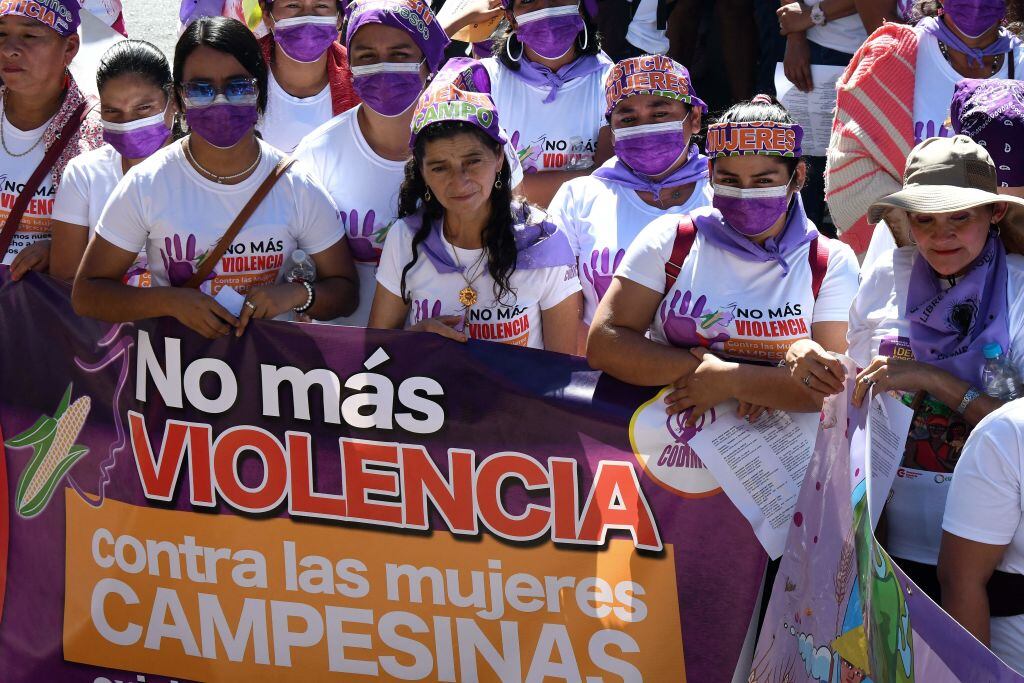 Una marcha contra los asesinatos de campesinas en Honduras