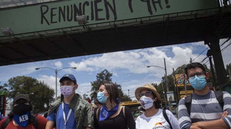 Protestas contra el presidente y la corrupción en Guatemala