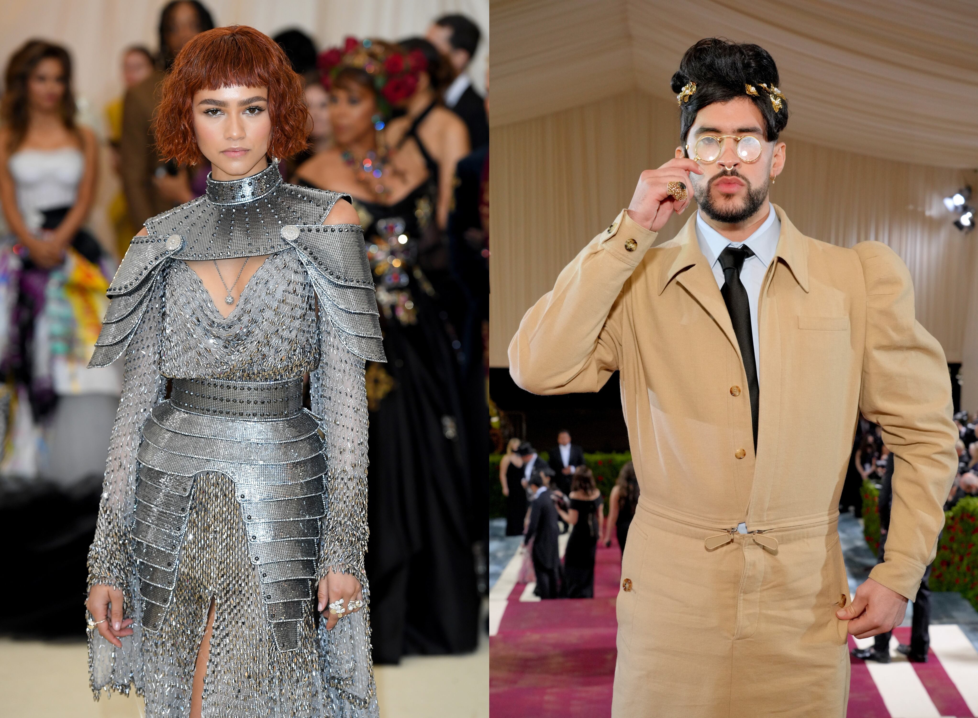 Zendaya y Bad Bunny en anteriores Met Gala / Getty Images